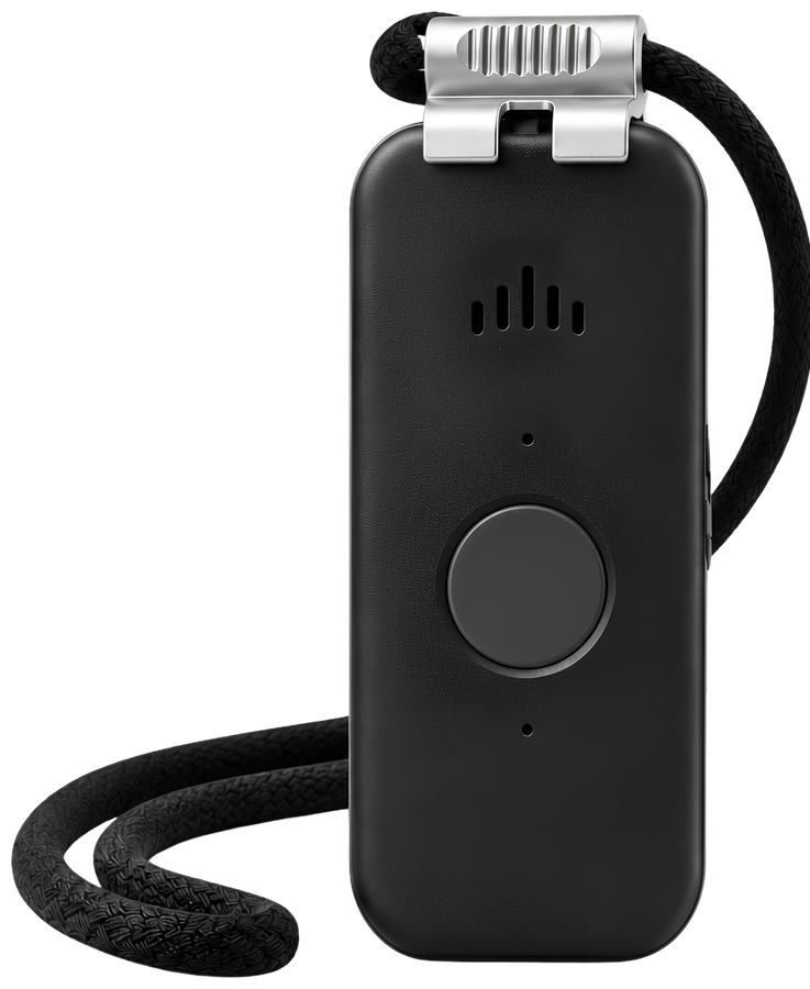 The assembled DDD Medical Alert Pendant on its lanyard